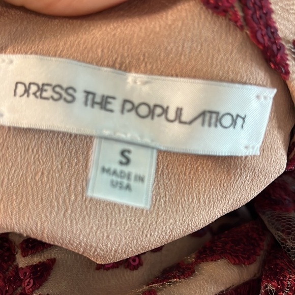 Dress the Population Dress Sequins Lace Sheer Size Small - Picture 6 of 8